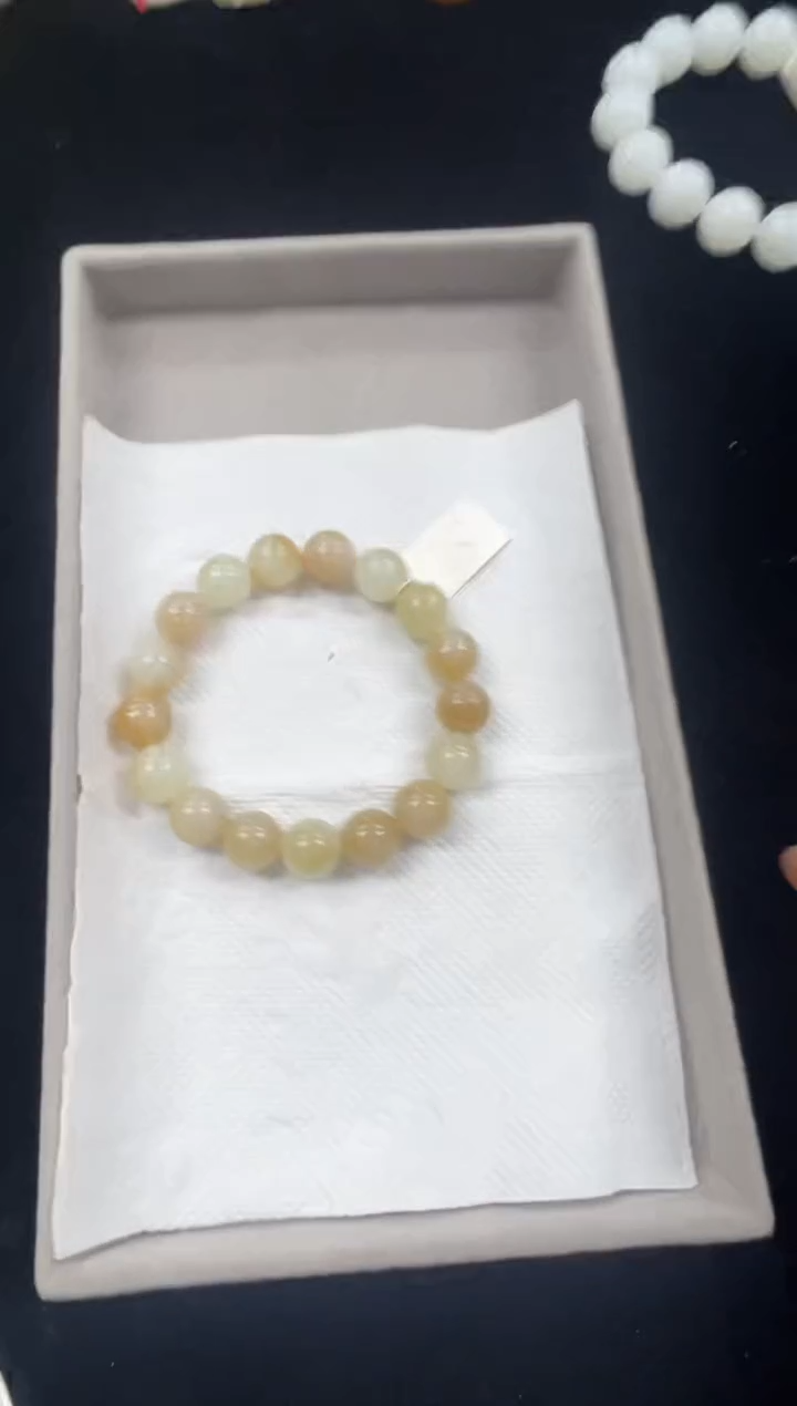 未镶嵌手链和田玉金山糖白卡12手串