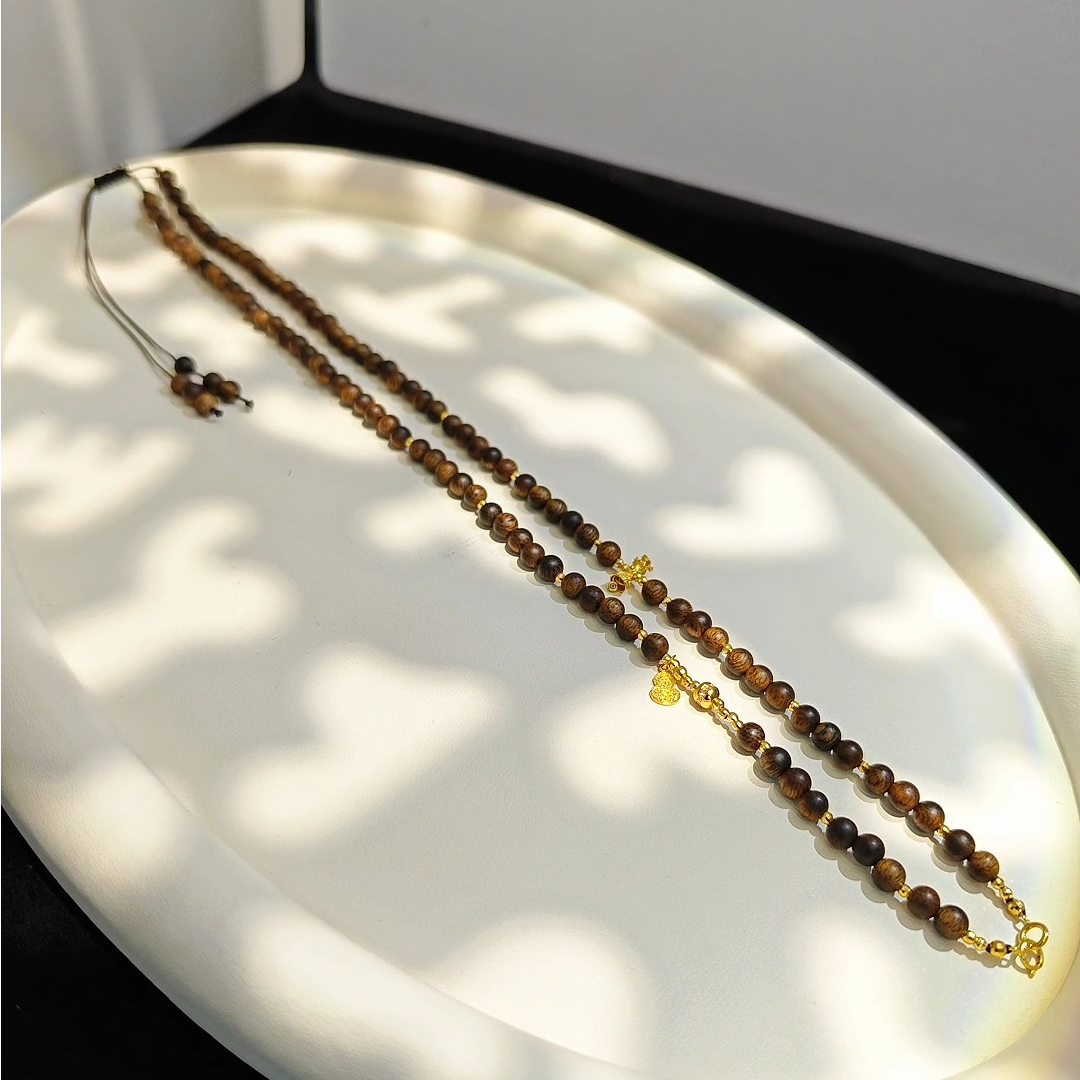 沉香沉曜  沉香金刚杵项链 18k金 2158 多样性发一件 72cm