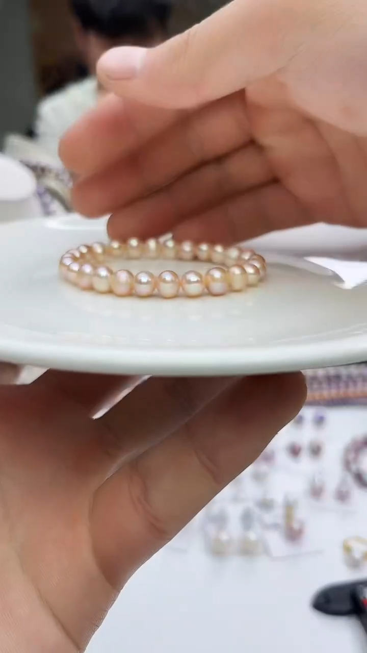 未镶嵌手链淡水珍珠中国红手链