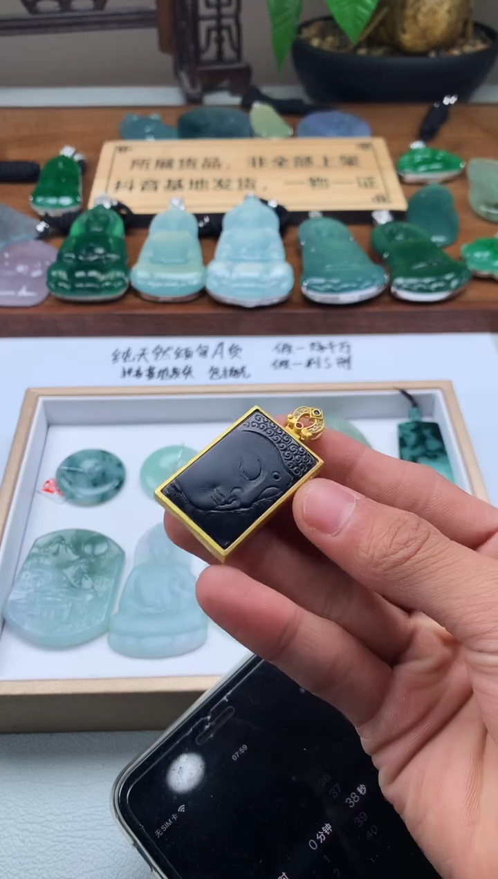 【闪购商品】翡翠颈饰银S925镀金镶嵌 5016-已镶嵌S925银