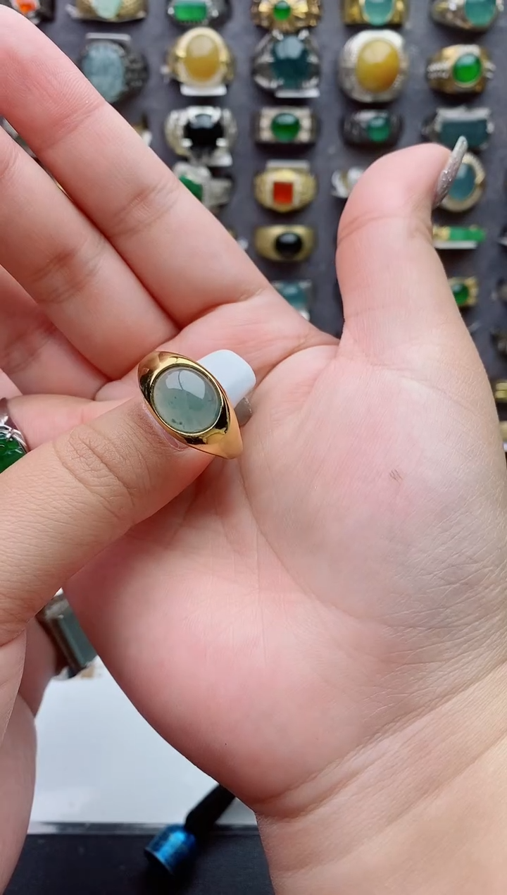 未镶嵌戒指翡翠天然翡翠男戒
