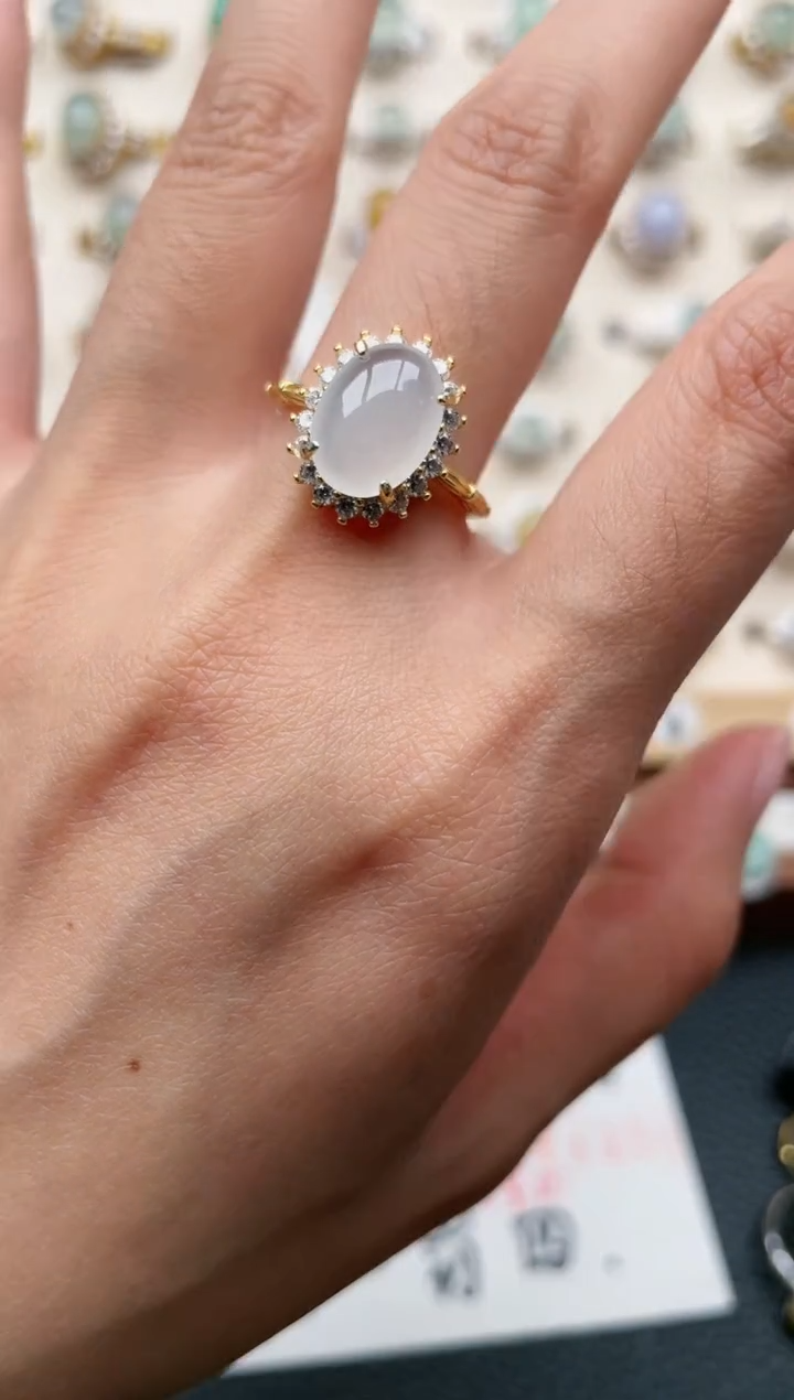 【闪购商品】翡翠戒指银S925镶嵌11111