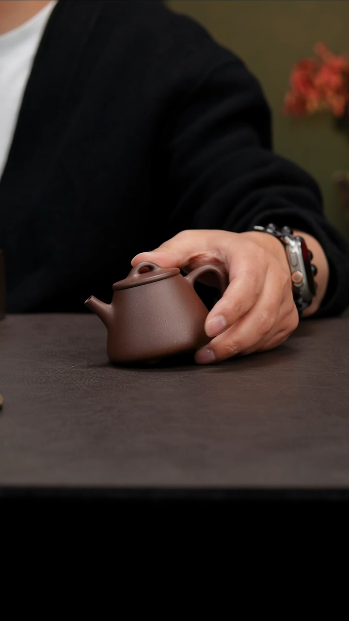 茶壶紫砂一**虫紫砂壶微瑕四底高瓢120cc