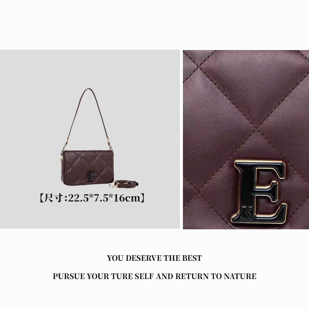 【广州特特】QYX-98155-咖啡色高雅气质时尚洋气女士肩包