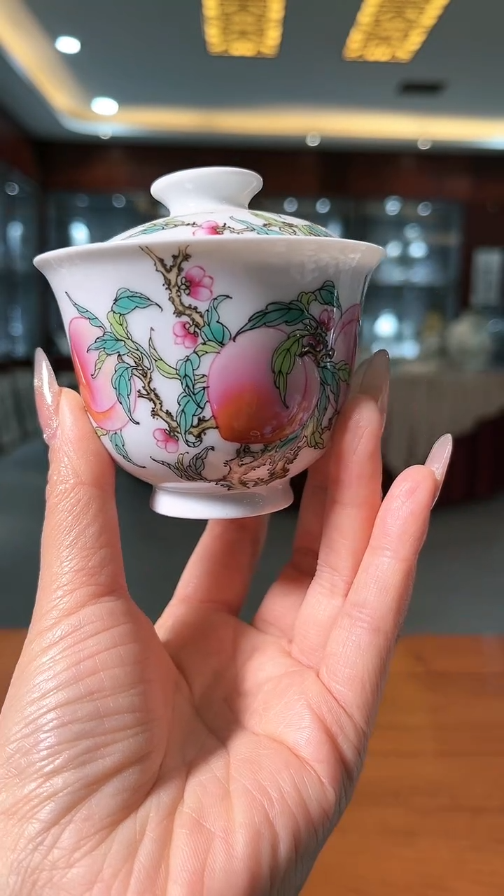 【闪购商品】官窑瓷画院119官窑瓷画院珐琅彩研究院五桃盖碗