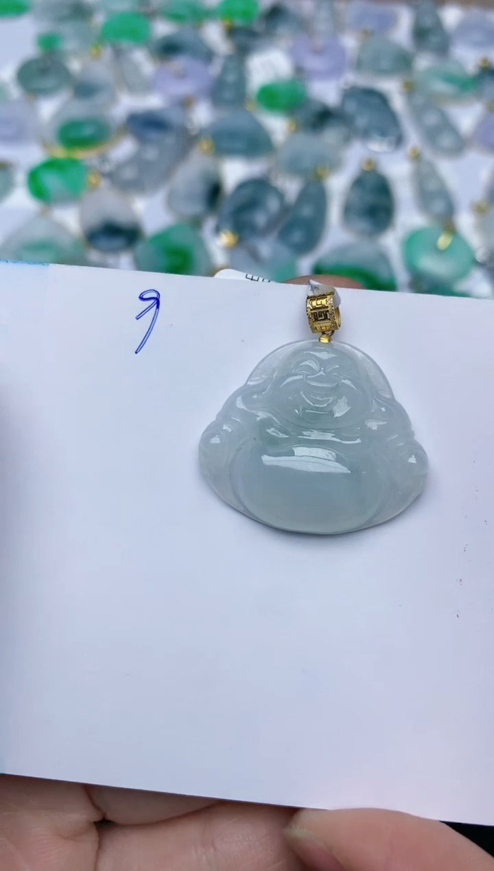 【闪购商品】翡翠颈饰18K金镶嵌天然翡翠A货    