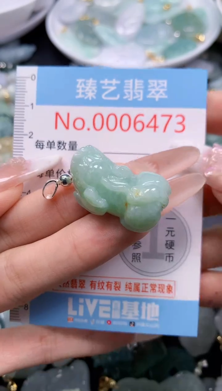 翡翠未镶嵌颈饰6473