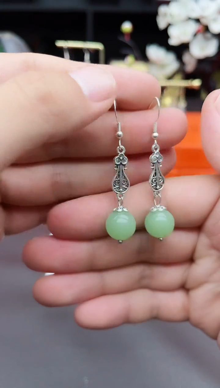 玛瑙/玉髓耳饰银S925镶嵌211000