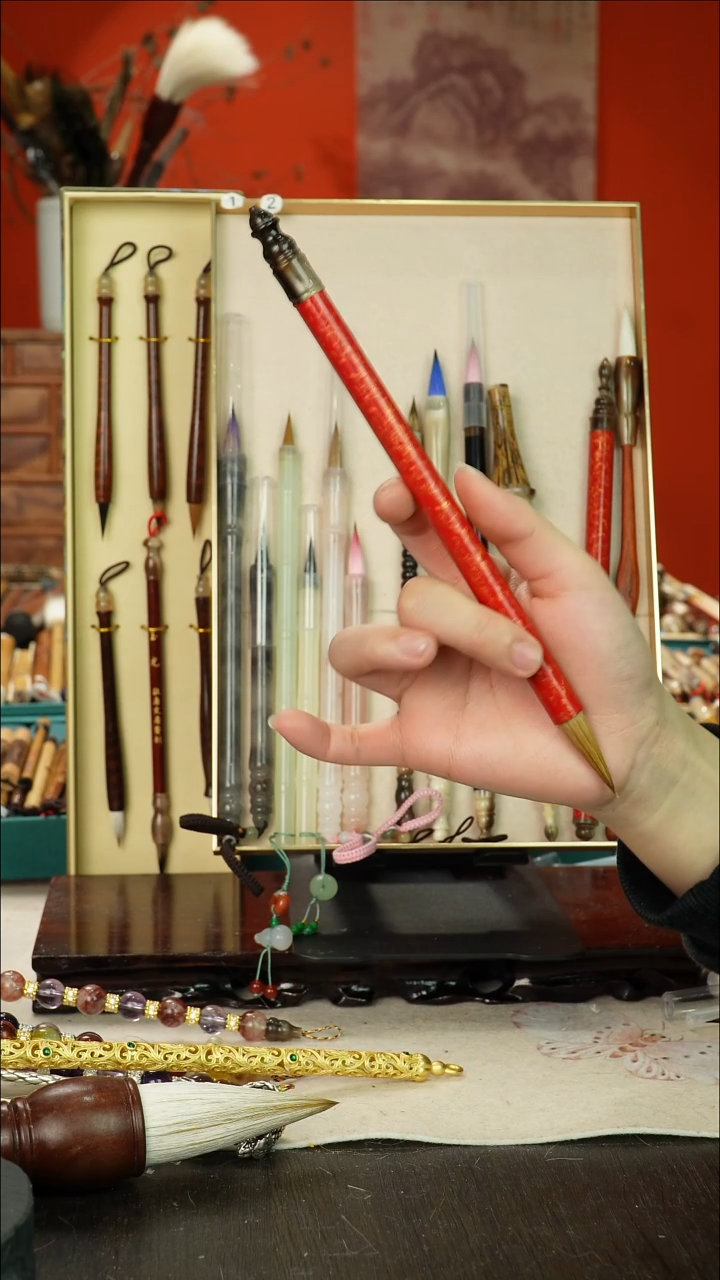 47号闪孤品高货毛笔链接 清水试笔 蘸墨不退