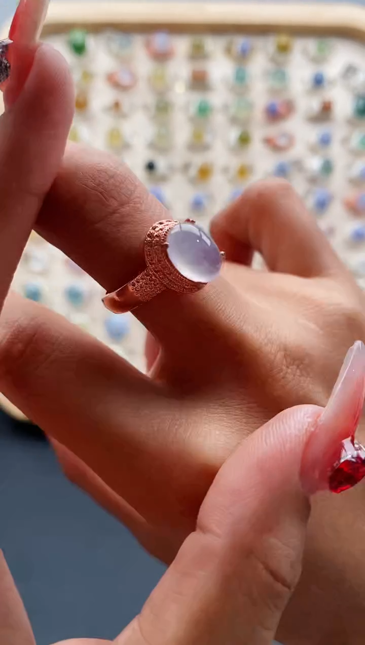 【闪购商品】翡翠戒指未镶嵌缅甸天然A货翡翠333 2+6