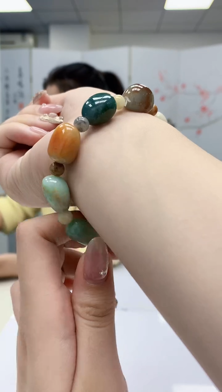 【闪购商品】定制翡翠未镶嵌4902jw-毛货手串57