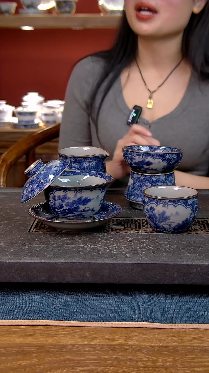 简装家用款4件套 老陶泥开片纹陶瓷茶具