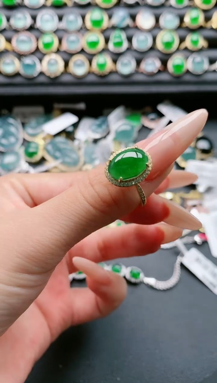 【闪购商品】翡翠戒指银S925镶嵌111111111