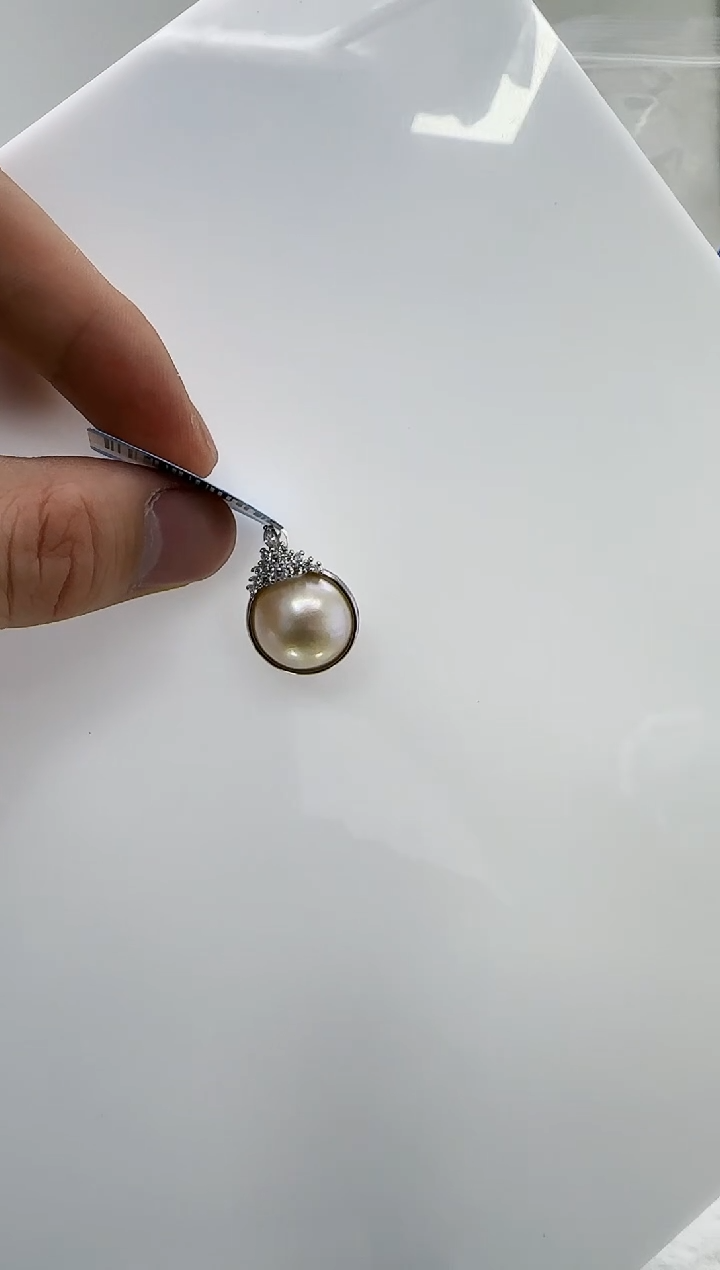 【闪购商品】拼合珍珠（马贝珠）DA银S925镶嵌q008 珍珠