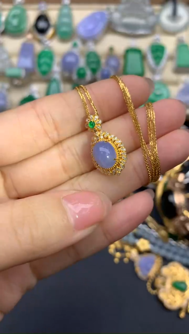 【闪购商品】翡翠颈饰18K金镶嵌495-中国好珍宝