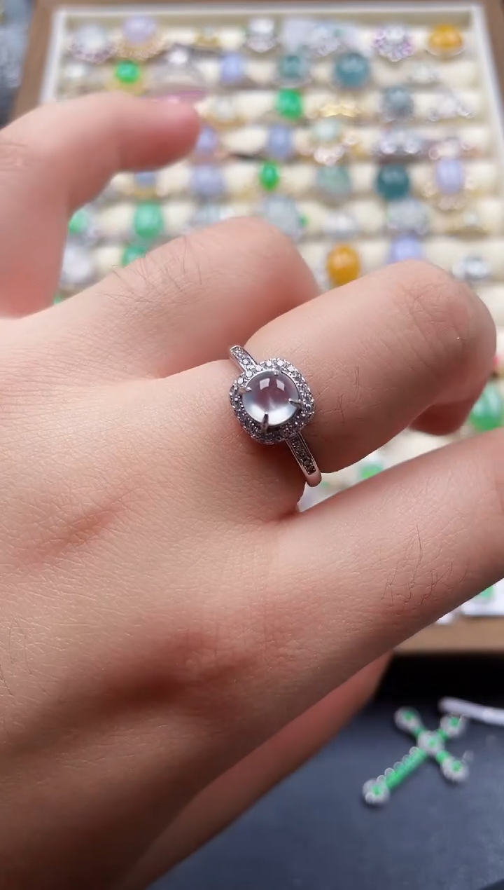 银S925镶嵌戒指翡翠160