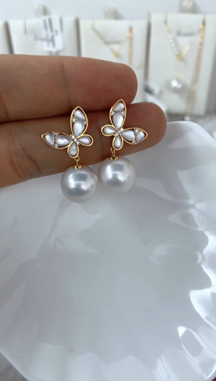 【闪购商品】淡水珍珠耳饰银S925镶嵌耳钉