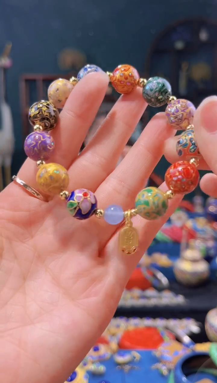 非遗技艺犀皮漆多宝手串