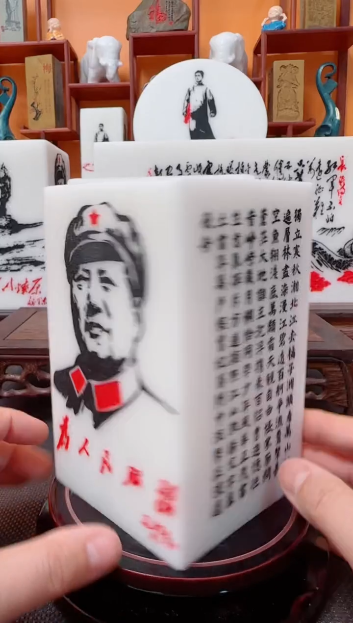 石材9×9×15汉白玉摆件