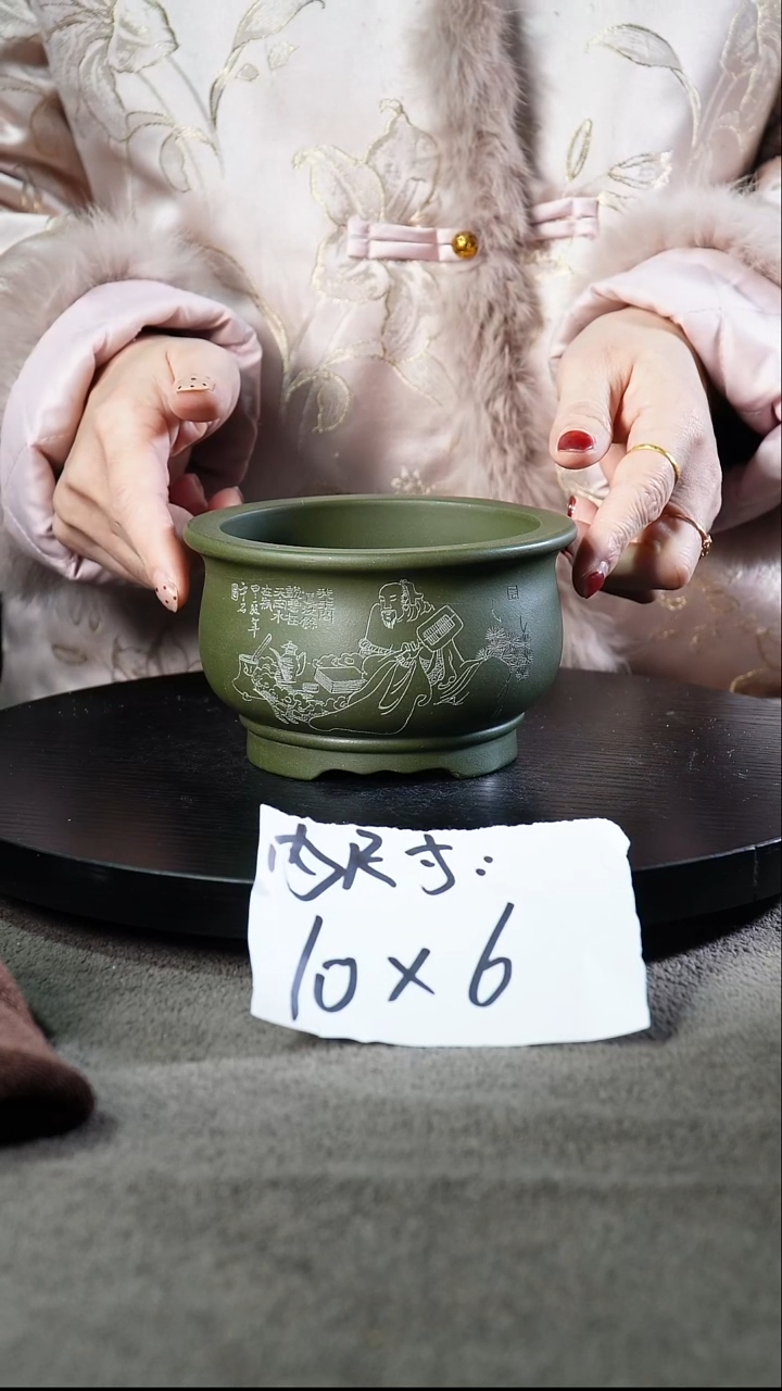 宜兴紫砂小花盆盆