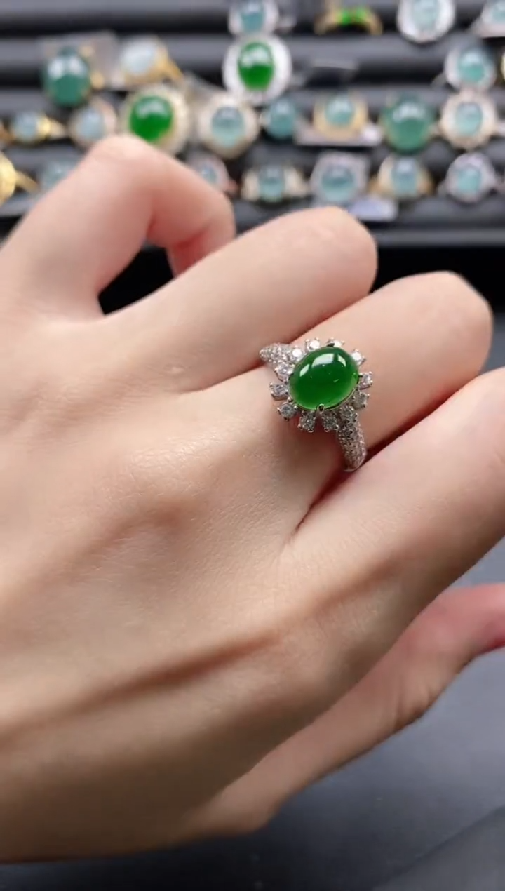 【闪购商品】翡翠戒指银S925镶嵌11111