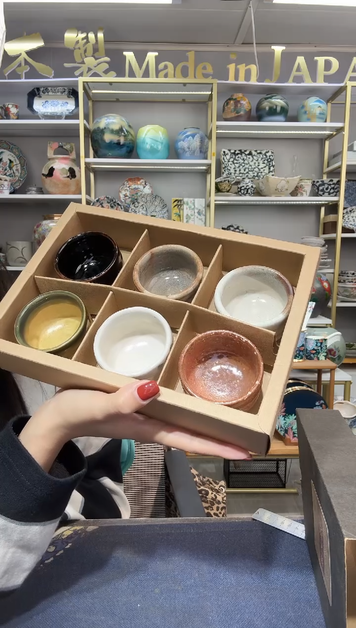 陶瓷志野烧陶瓷茶杯功夫品茗杯70ml6只装