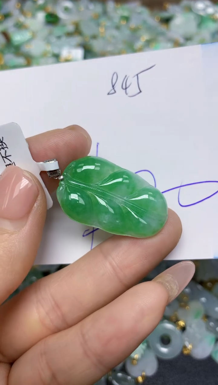 【闪购商品】翡翠挂件18K金镶嵌 天然翡翠A货