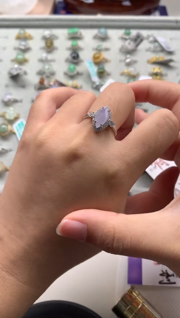 银S925镶嵌戒指翡翠6