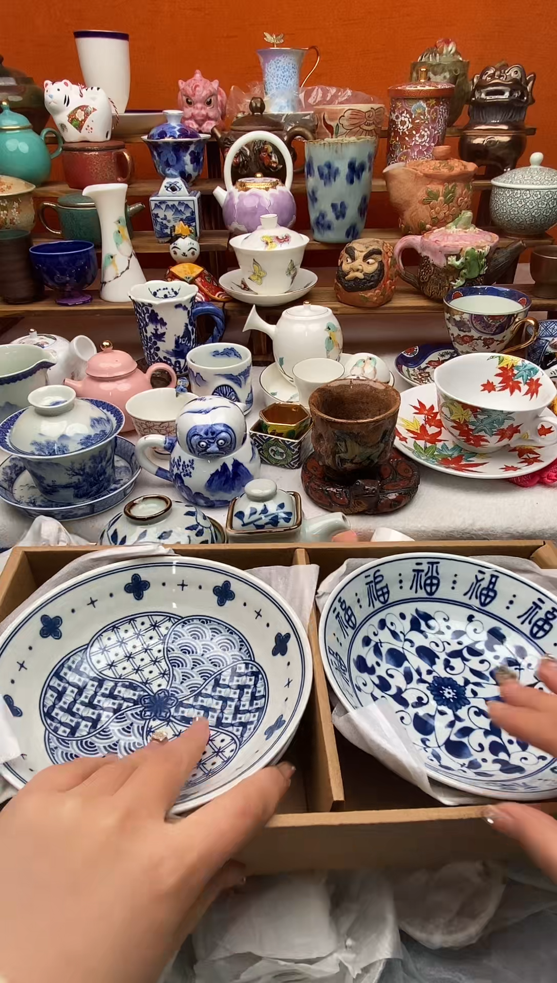 瓷片4个盘子礼盒