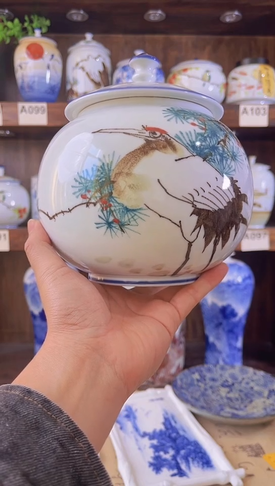 迎君陶瓷纯手工手绘  微微暇7