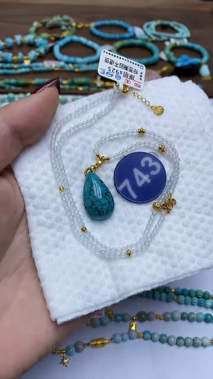 【闪购商品】绿松石项链银S925镶嵌743