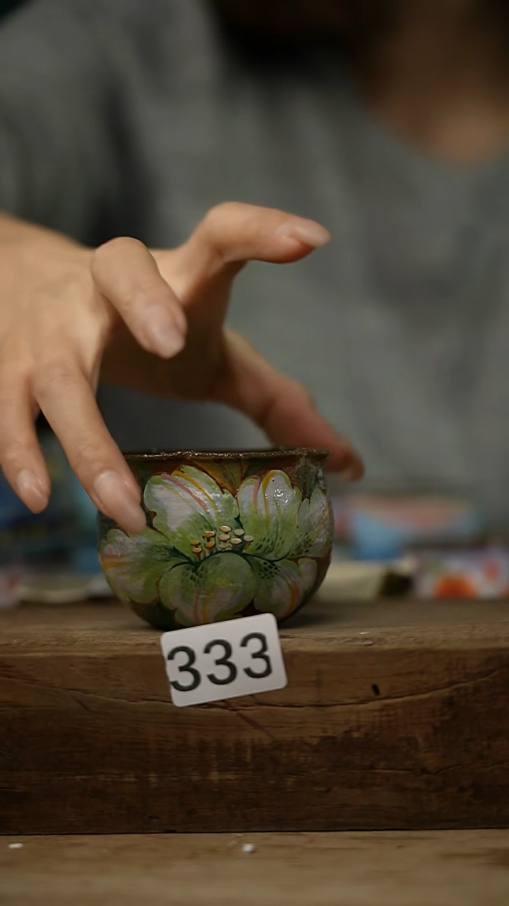 【闪购商品】瓷片油画风·彩绘·设计师石一款 杯