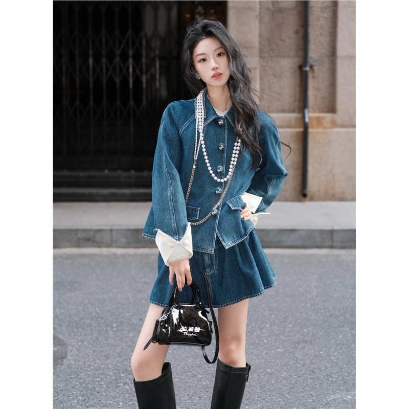 绝美！又把牛仔厂做哭的一次～25秋季新品珍珠复古短外套女Z6824