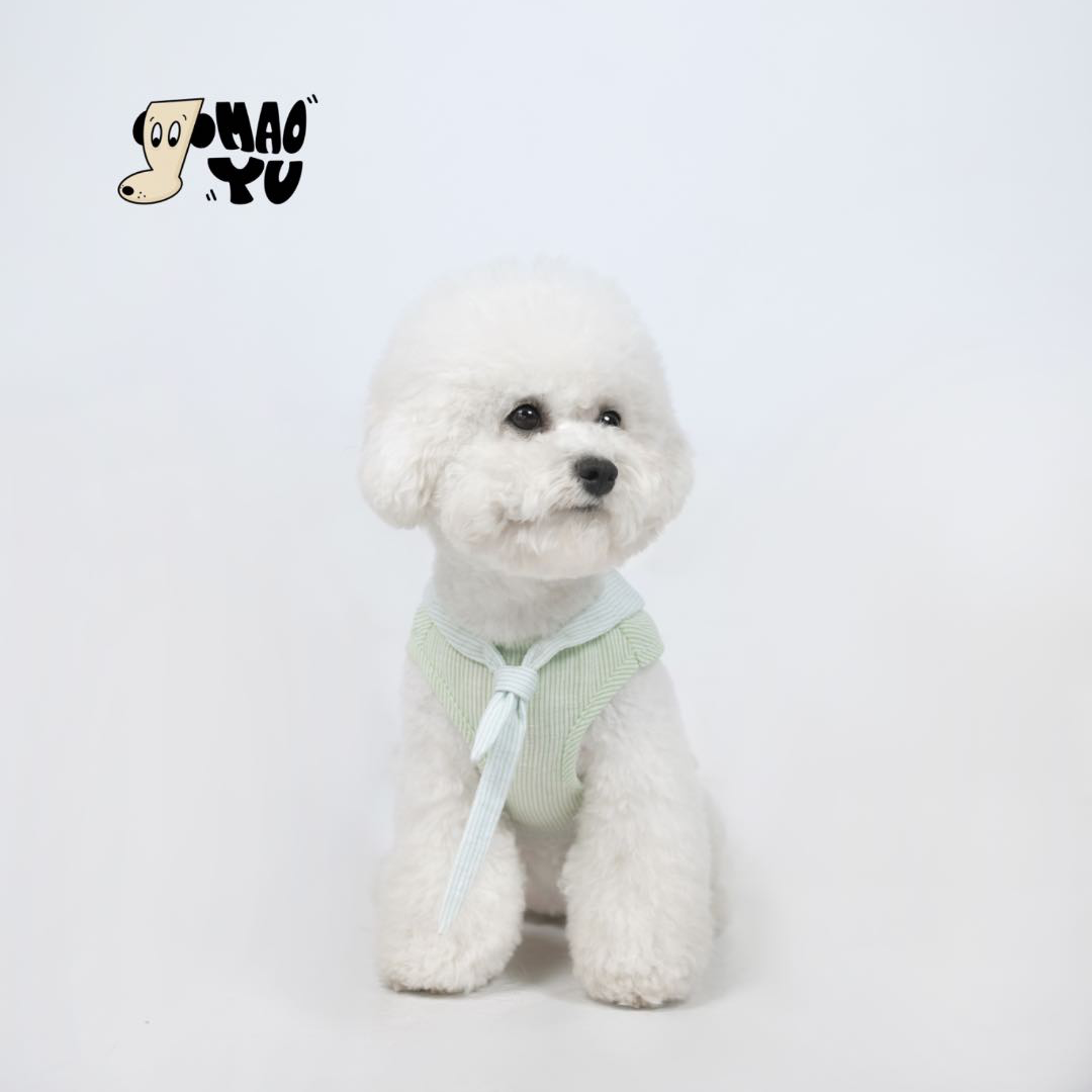 MaoYu/毛屿夏季新款宠物狗狗服饰聚脂钎维包边海军条纹衬衫