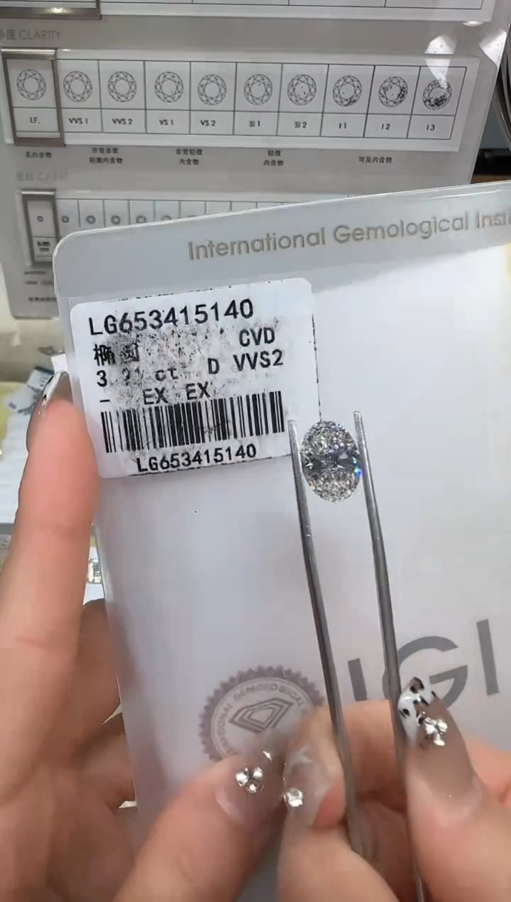 实验室培育钻石裸石未镶嵌@ 3.21ct 先鉴赏，再定制！