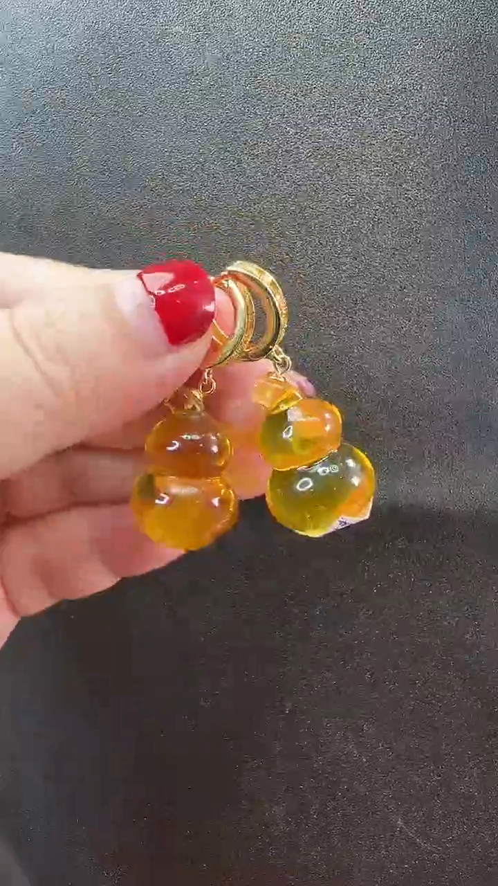 【闪购商品】琥珀耳饰未镶嵌耳环