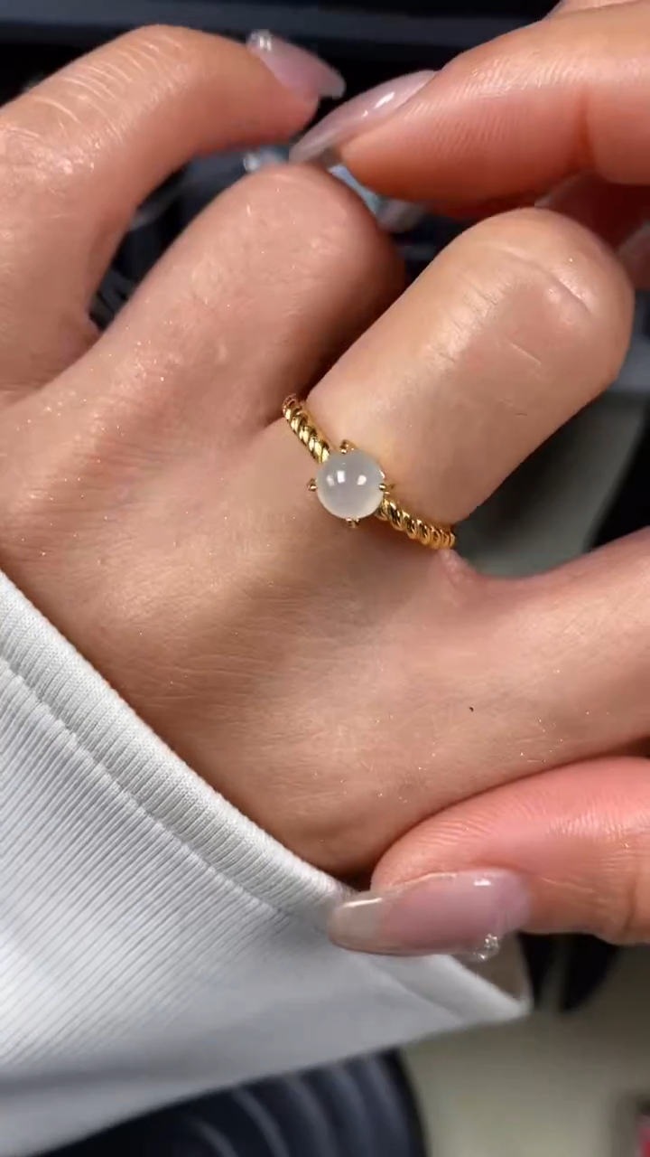 【闪购商品】翡翠戒指银S925镶嵌8214