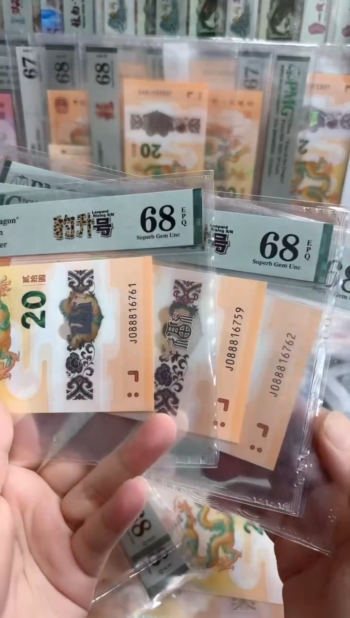 塑料24年龙钞豹升号J0888头（无34）-PMG68