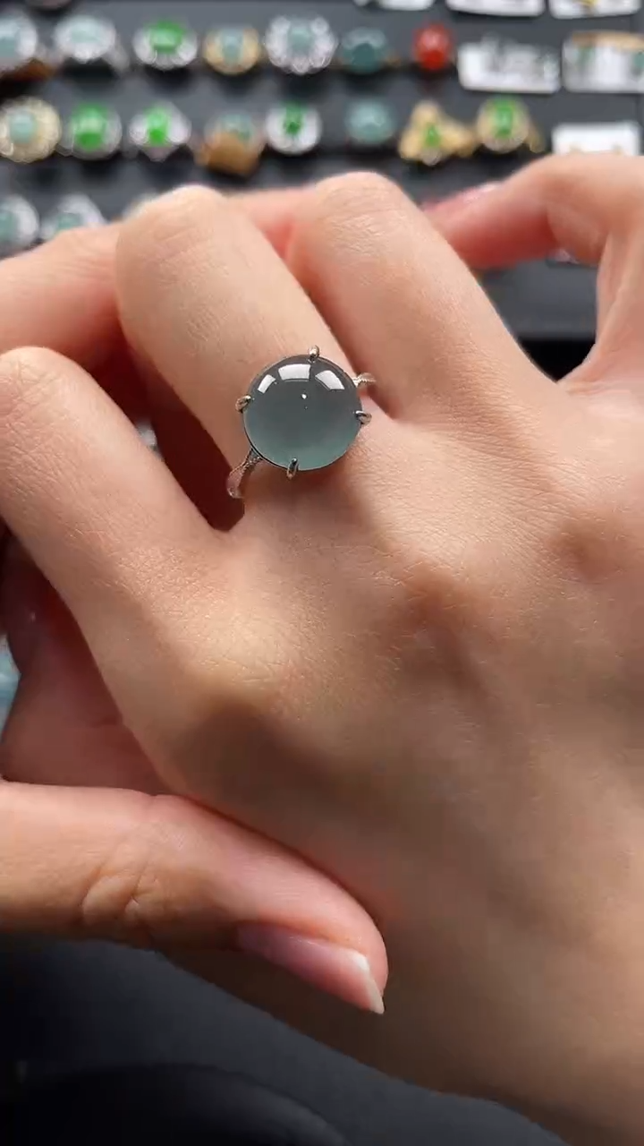 【闪购商品】翡翠戒指银S925镶嵌5555555