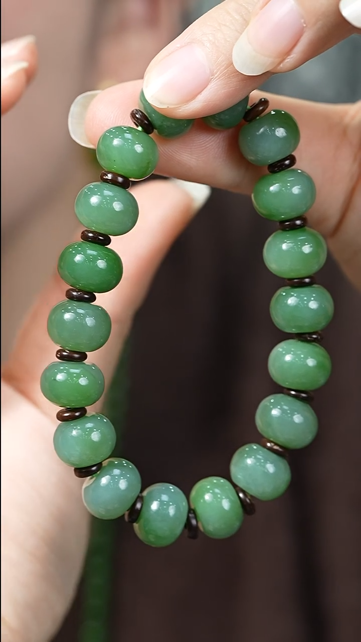 未镶嵌手串和田玉算盘珠
