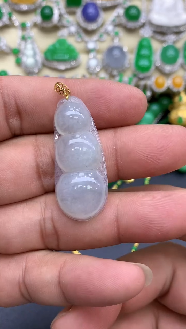 颈饰18K金镶嵌翡翠53-中国好珍宝