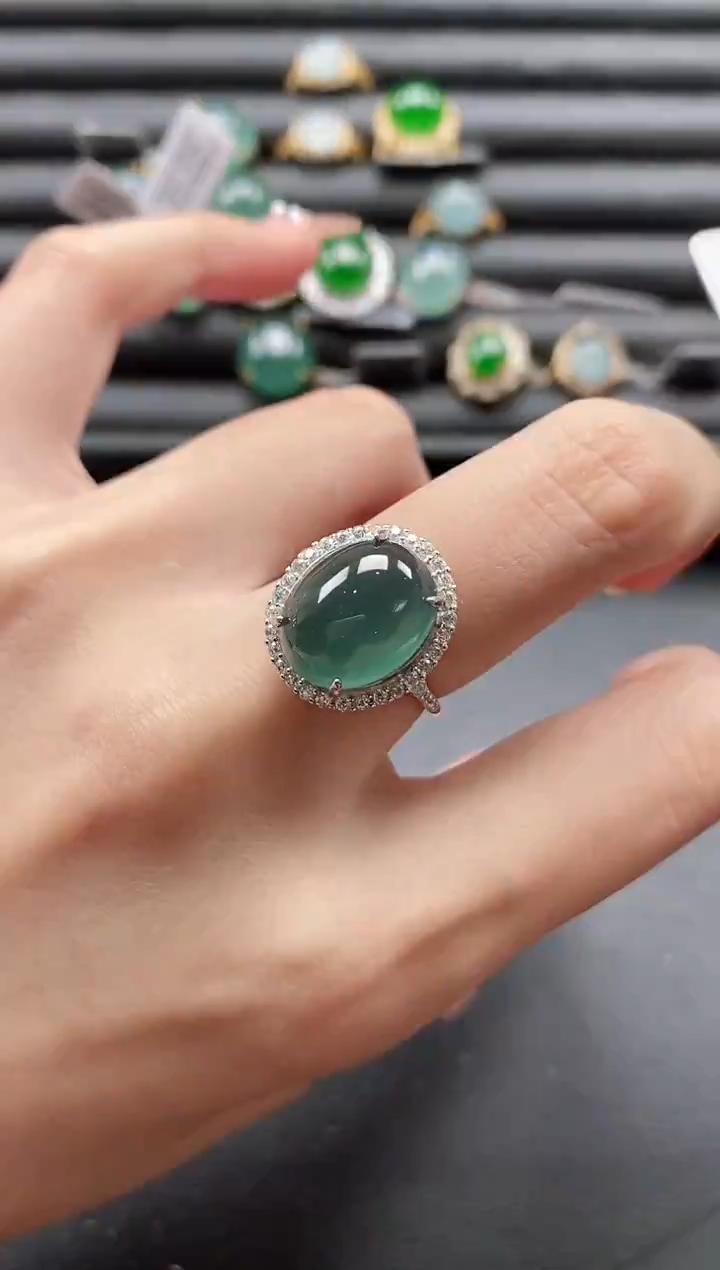 【闪购商品】翡翠戒指银S925镶嵌51151