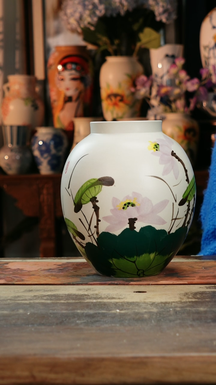 【闪购商品】瓷片景德镇纯手工釉下彩精品花瓶