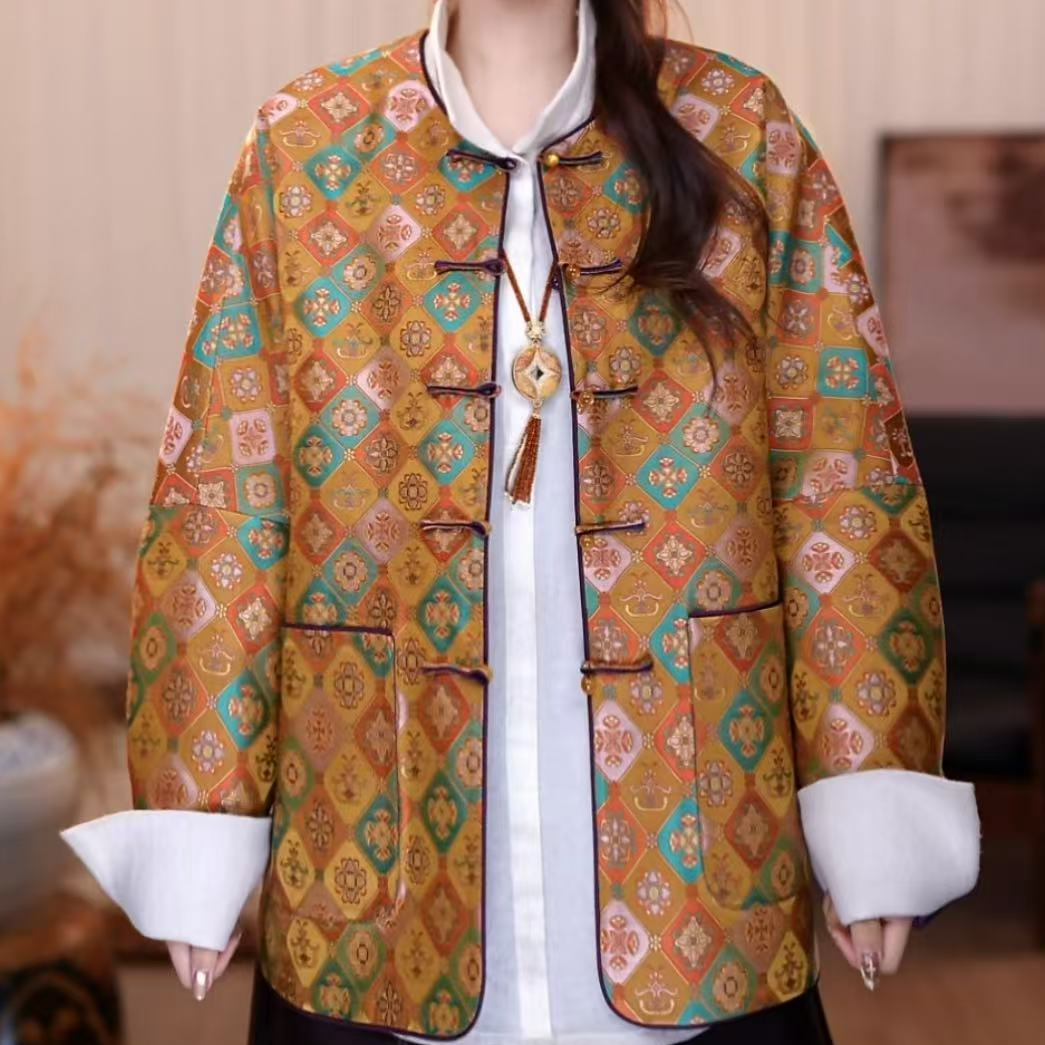 『颜凝』新中式新国风原创设计休闲显瘦时尚百搭复古外套