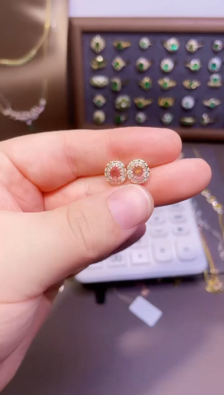 【闪购商品】彩色蓝宝石耳饰银S925镶嵌一对