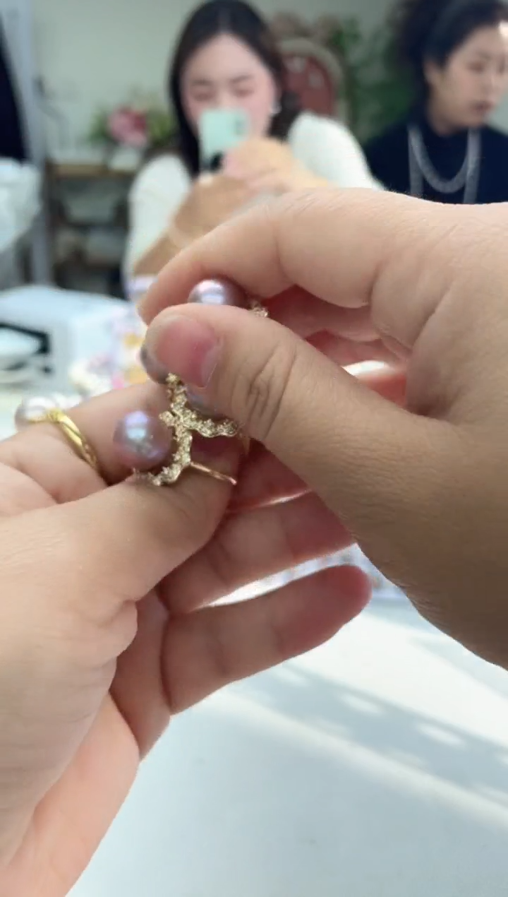 未镶嵌戒指淡水珍珠紫色系 12mm设计款(多样性发一）