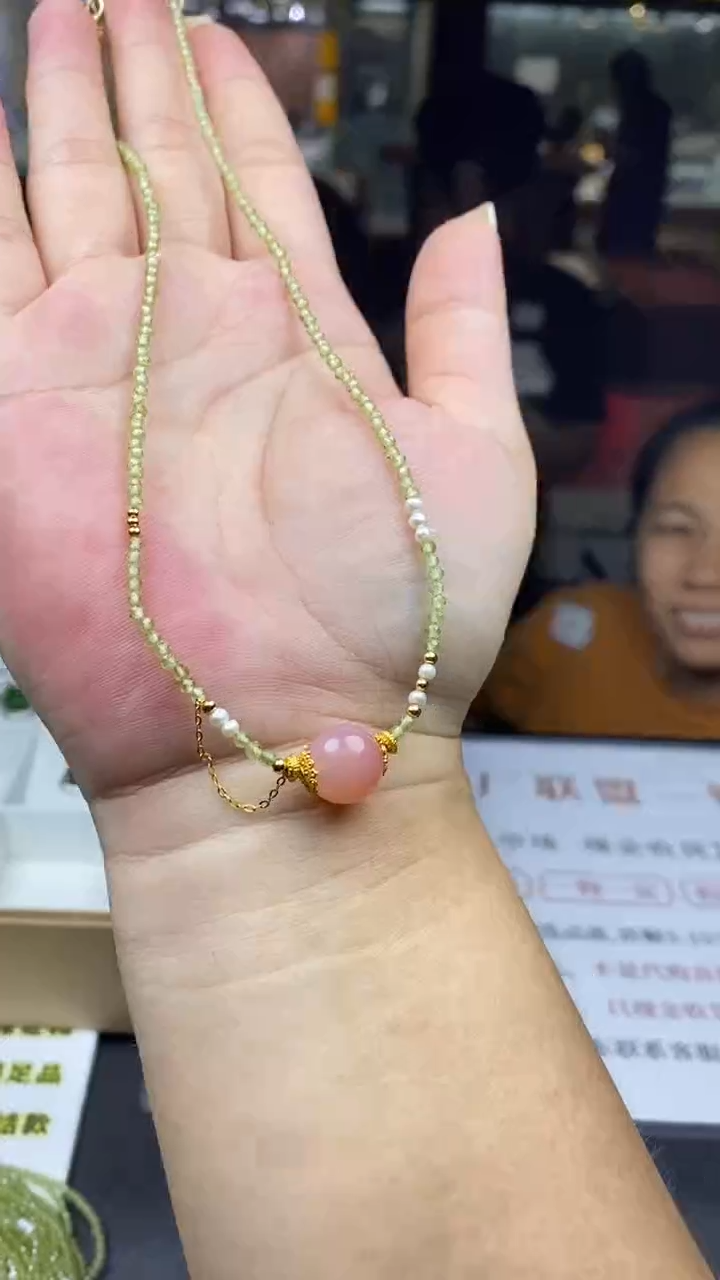 项链银S925镶嵌橄榄石多样性-项链-X823