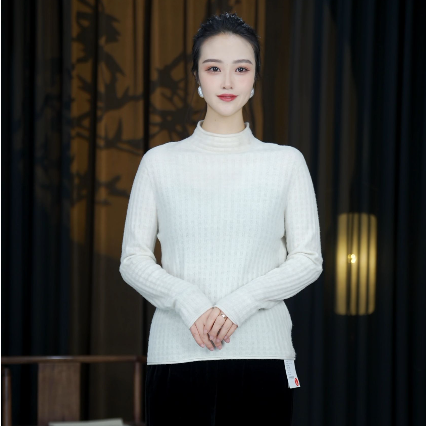 山水晏新中式秋冬羊毛毛衣中国风百搭时尚女士针织B01-昭阳