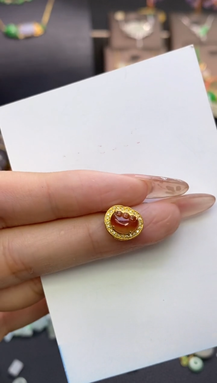 【闪购商品】翡翠颈饰18K金镶嵌净货16273