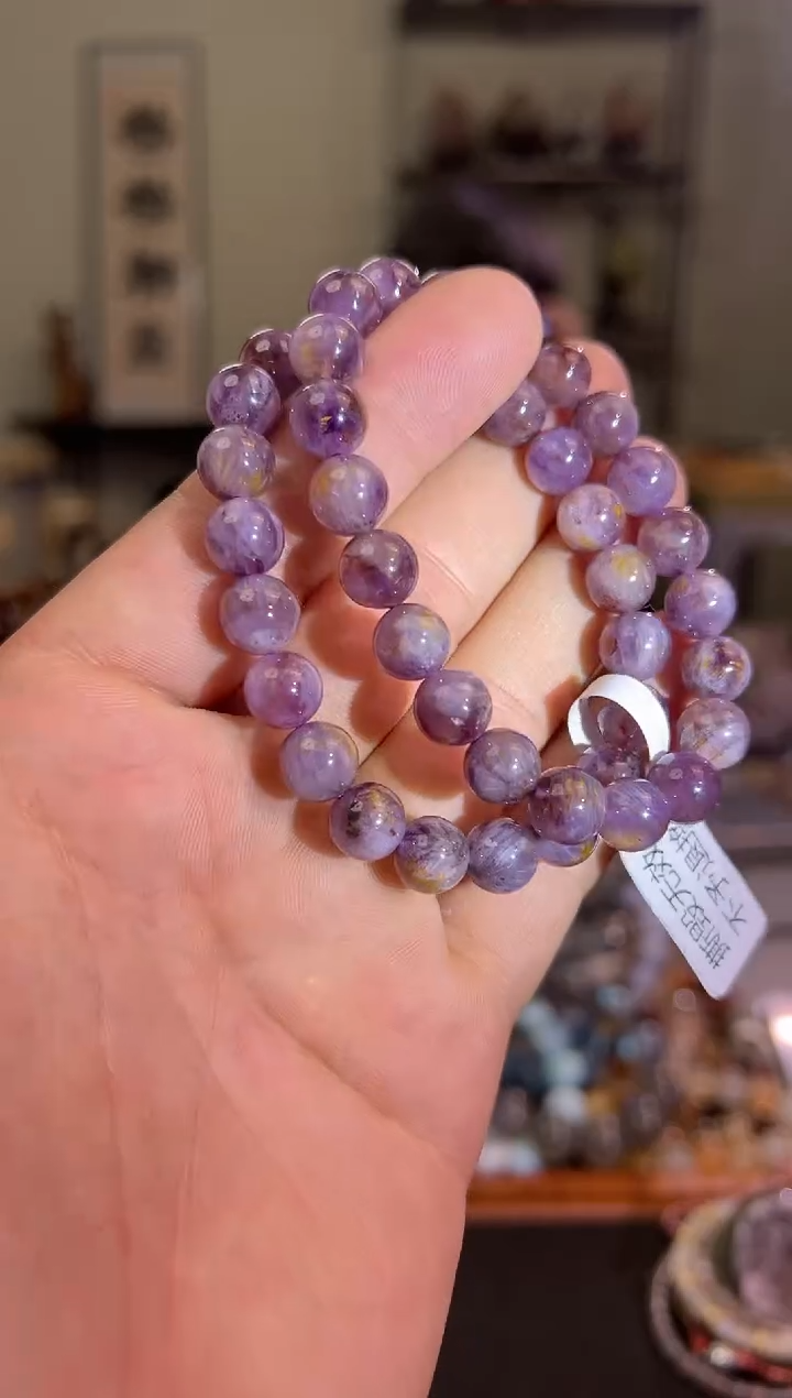 【闪购商品】水晶手链未镶嵌9+mm极光紫钛手串（多样性发其一）